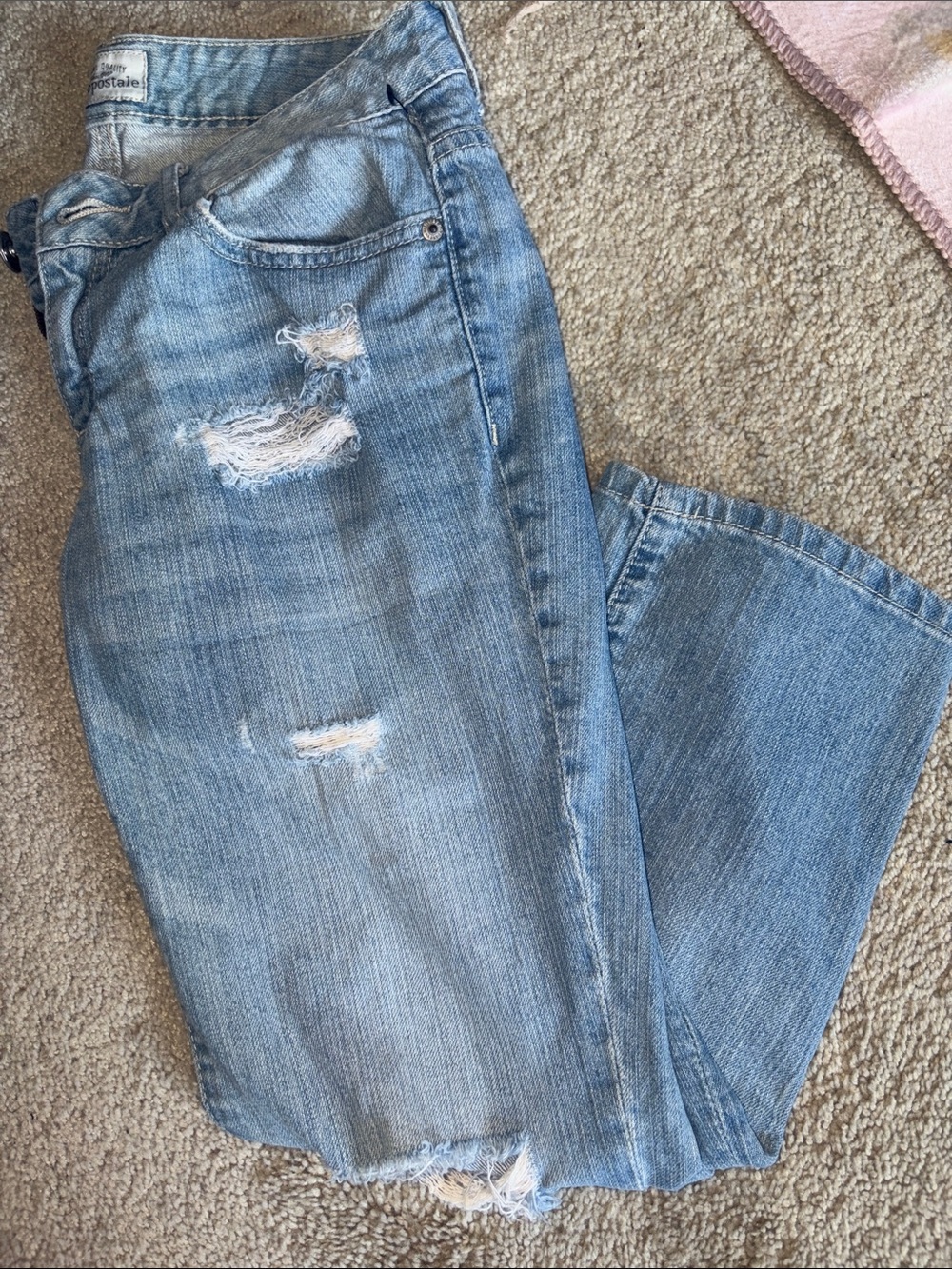 Aeropostale Light Blue Distressed Cropped Jeans 5/6